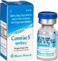 comvac5 vaccine for diptheria,pertussis,jetnus,hepatitisb,Hib